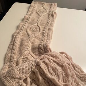 ISABEL MARANT SCARF - OFF WHITE BLOW CABLE FRINGE
